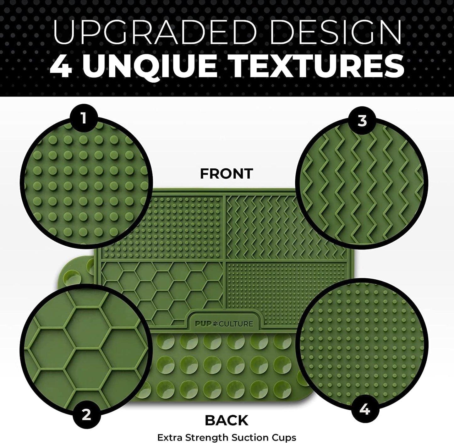 Pup Culture Dog Lick Mat for Dogs, Feeding Pad for Anxious Pets Plus 4 Different Puzzles for Mental Stimulation for Dogs - Supports Mental, Dental, and Digestive Health, Bite Resistant and Heavy Duty
