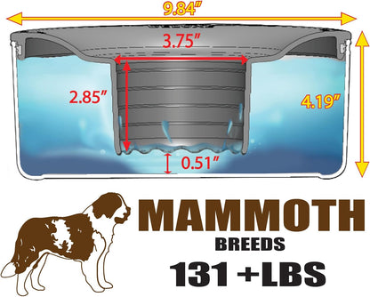 Slopper Stopper Stainless Steel Dripless Water Bowl with Tritan Plastic Lid – Holds 1 Gal, Reduces Spills & Trails Up to 85%+, Water Bowl for Large Breed Dogs (51-85 lbs), The Original Slobber Stopper