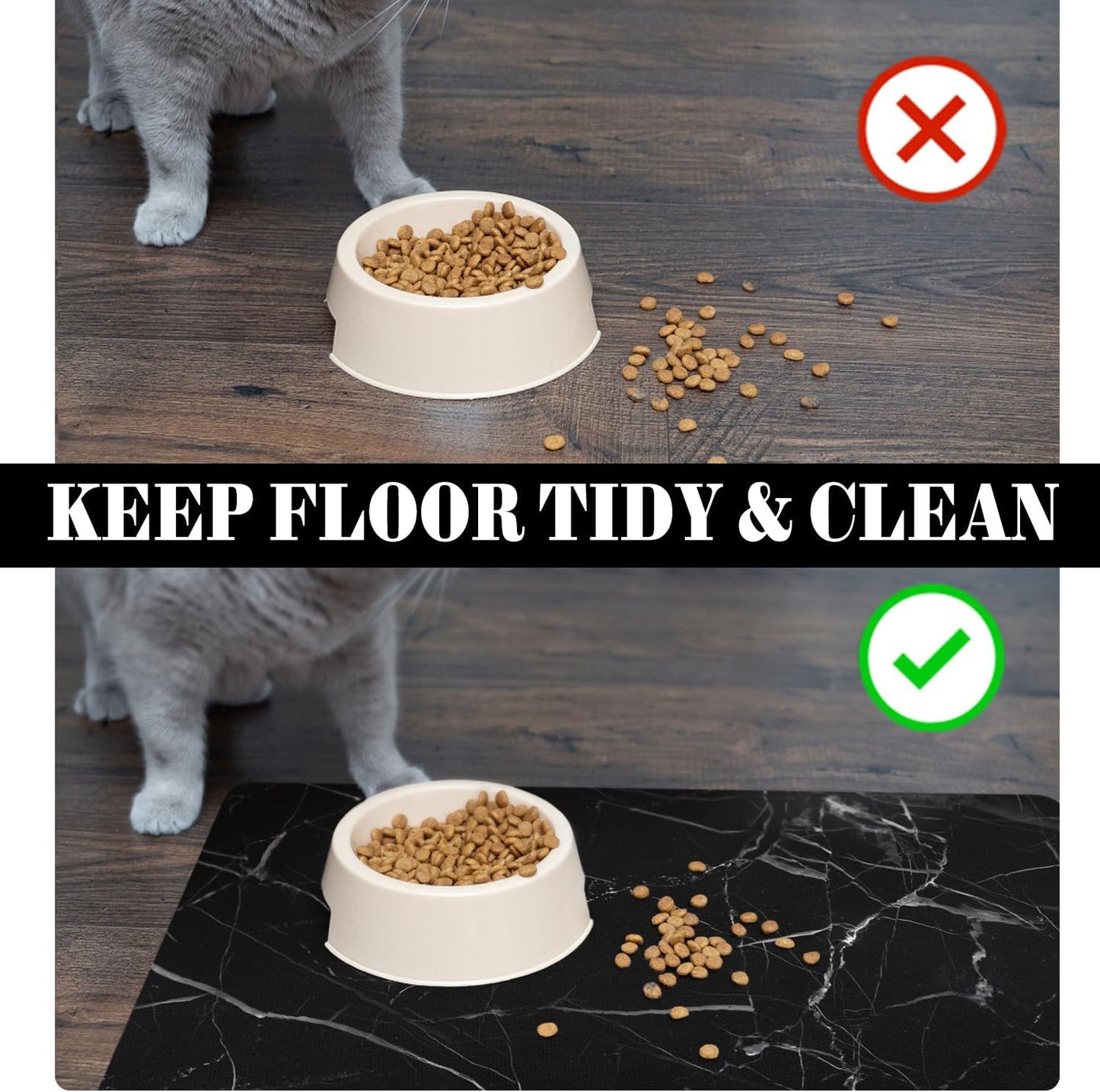 Dog Food Mats for Floors Absorbent, Pet Cat Food Mat - Quick Dry Dog Bowl Mats for Food and Water, Eco-Friendly Pet Supplies