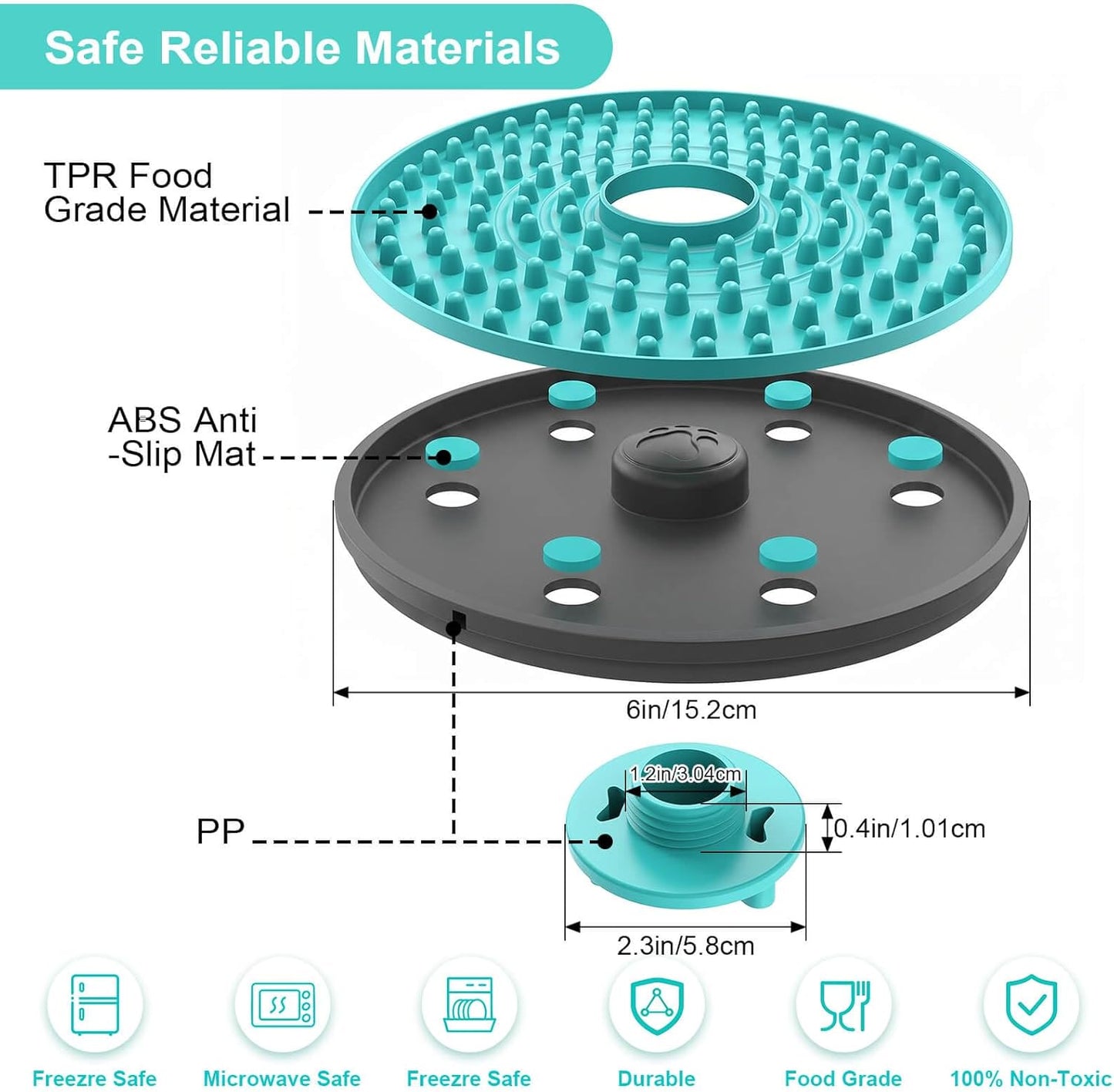 Lick Mat for Dogs, Dog Crate Lick Pads Slow Feeder, Lick Pad Crate Training Toy Crate Lick Plate,Very Suitable Peanut Butter, Treats Yogurt, Bolognese, for Boredom Relief Licking Pad