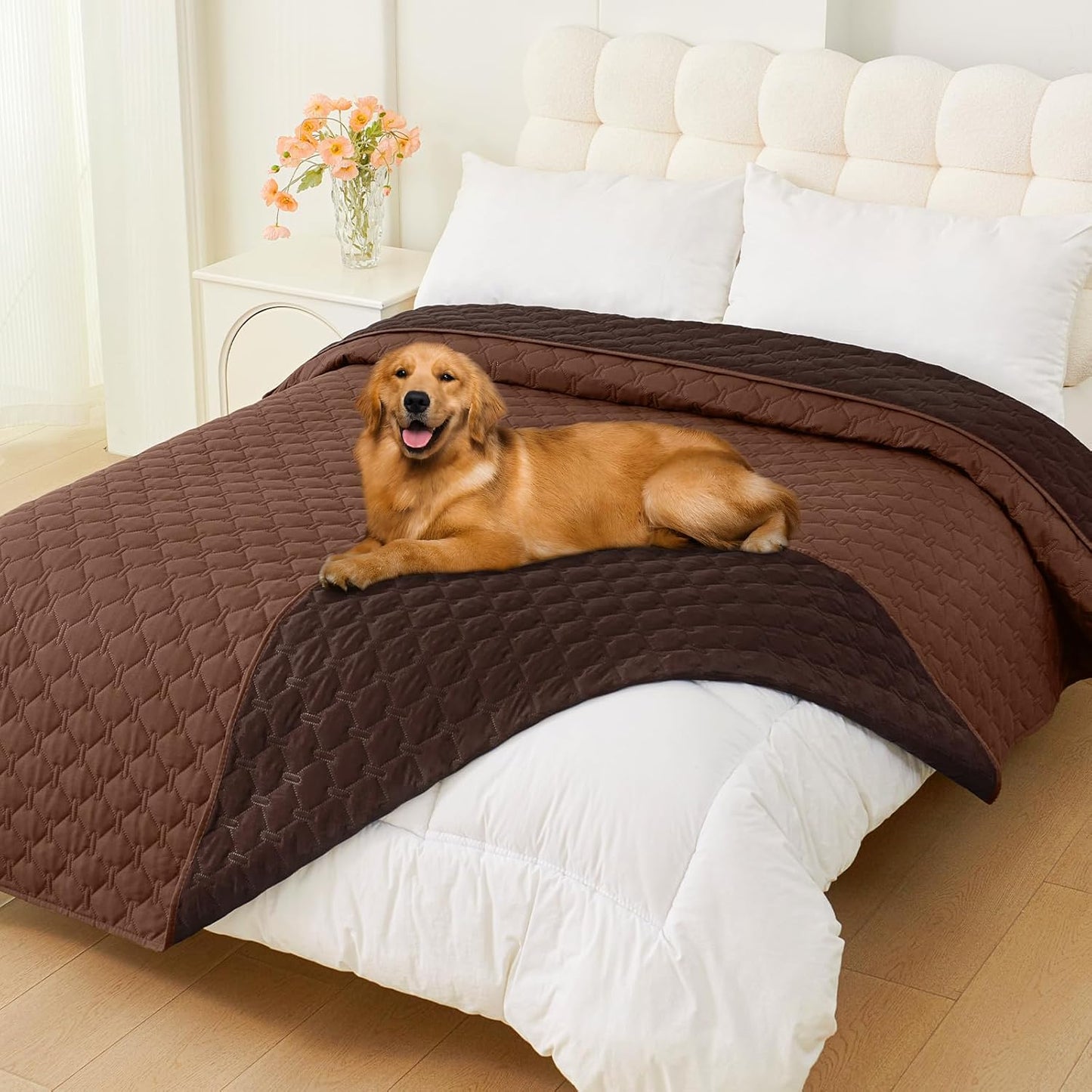 Smiry Waterproof Dog Bed Cover Blanket 30x70, Soft Reversible Pet Blanket, Washable Leakproof Cats Dogs Couch Cover for Sofa, Couch, Furniture, Grey/Dark Grey