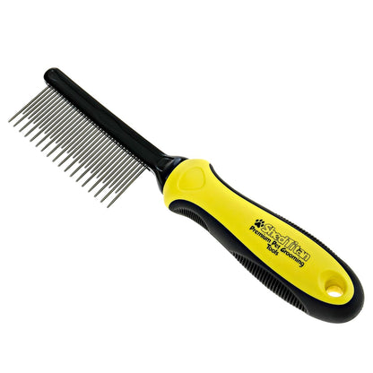 Metal Dog Comb for Matted Hair & Detangler Combs Set - Remove Tangles & Matted Fur - Easy Safe Cat & Dog Combs for Grooming Doodles