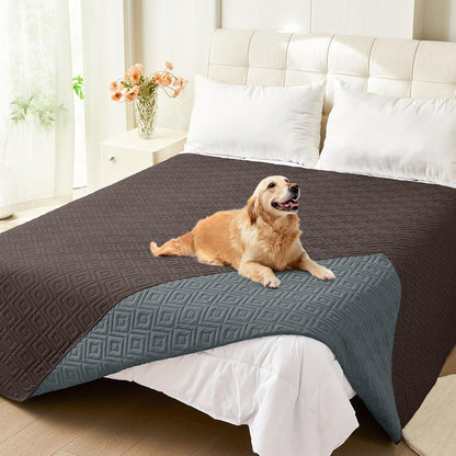 hyha Waterproof Dog Blanket, Soft Pet Bed Blankets, Waterproof Sofa Couch Cover for Dogs Washable, Reversible Pet Couch Covers for Sofa Furniture (30x70 Inch, Grey/Dark Grey)