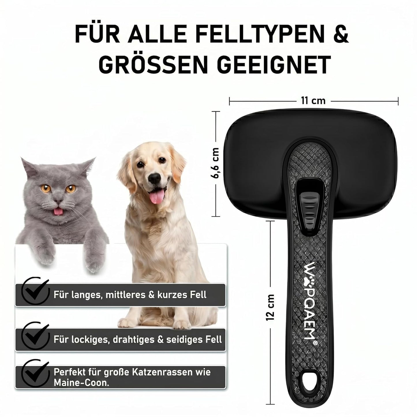 One-Button Self Cleaning Pet Brush for Dogs & Cats, Skin-Friendly Detangling & Shedding Tool for Long and Short Hair, Retractable Grooming Comb, Purple