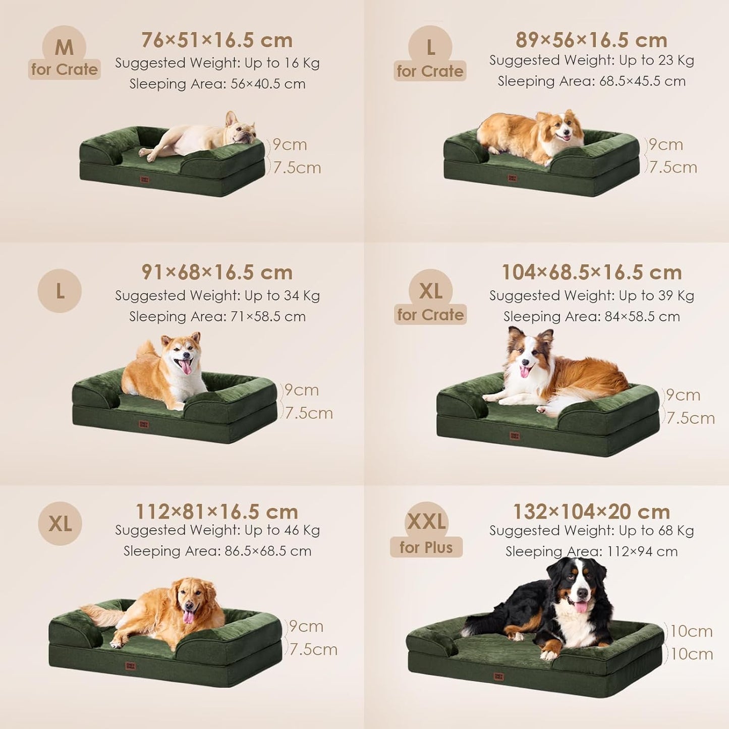 EHEYCIGA Orthopedic Dog Beds for Extra Large Dogs 44x32Inch, Waterproof Memory Foam XL Pet Bed with Sides, Non-Slip and Egg-Crate Foam Big Dog Couch Bed with Washable Removable Cover, Grey