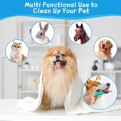 Dog Washing Gloves- Long Sleeved Pet Grooming Gloves - Heat Resistant Silicone Gloves with High-Density Teeth - Efficient Deshedding Glove for Dogs, Cats, Rabbits and Horses