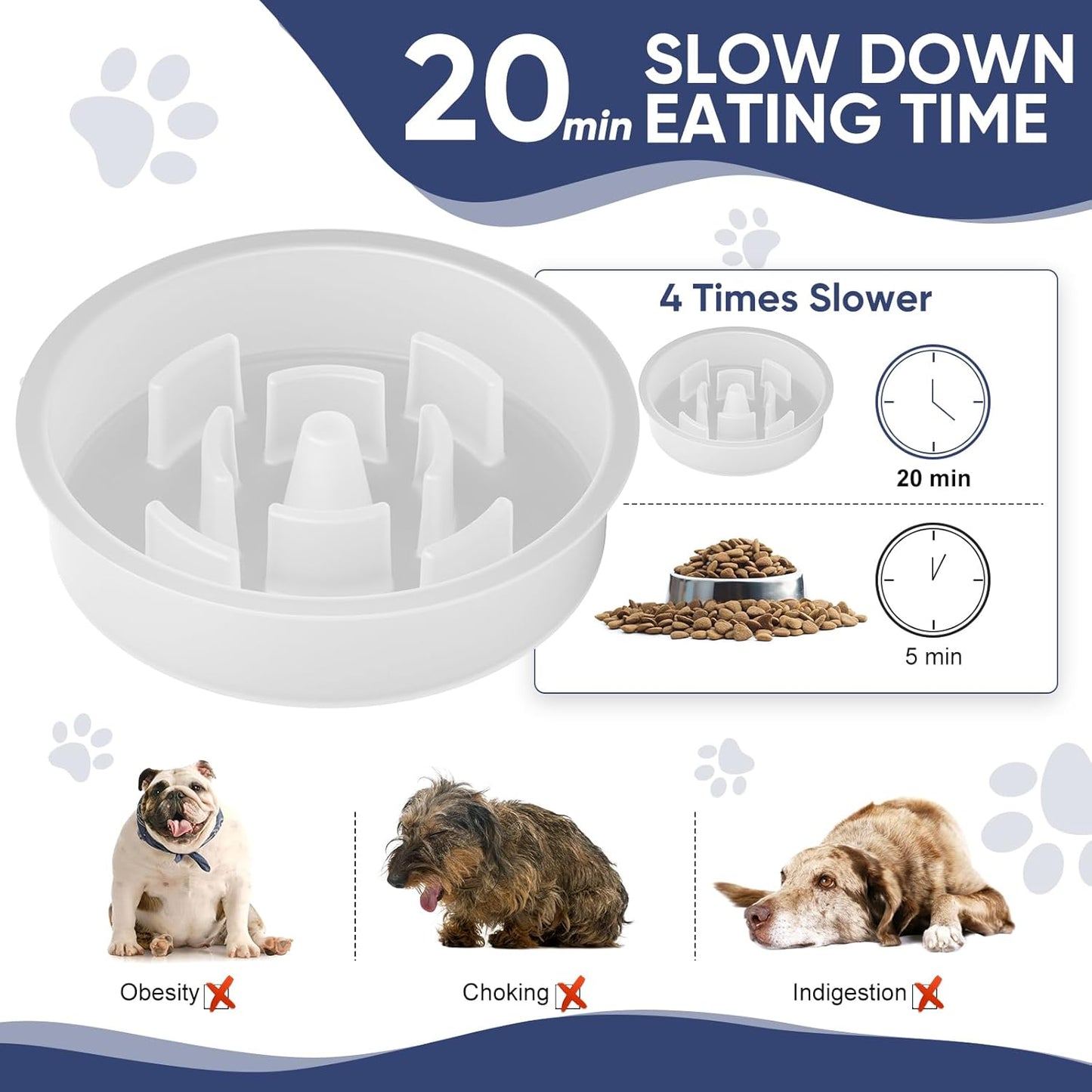 XIAZ Elevated Dog Bowls Large Breed Raised Dogs Bowl Stand Large/Medium Sized Dog Slow Feeder Dogs Bowls Food Water Stands 5 Heights Adjustable 9/11/12/14in Pet Feeder Dish Station
