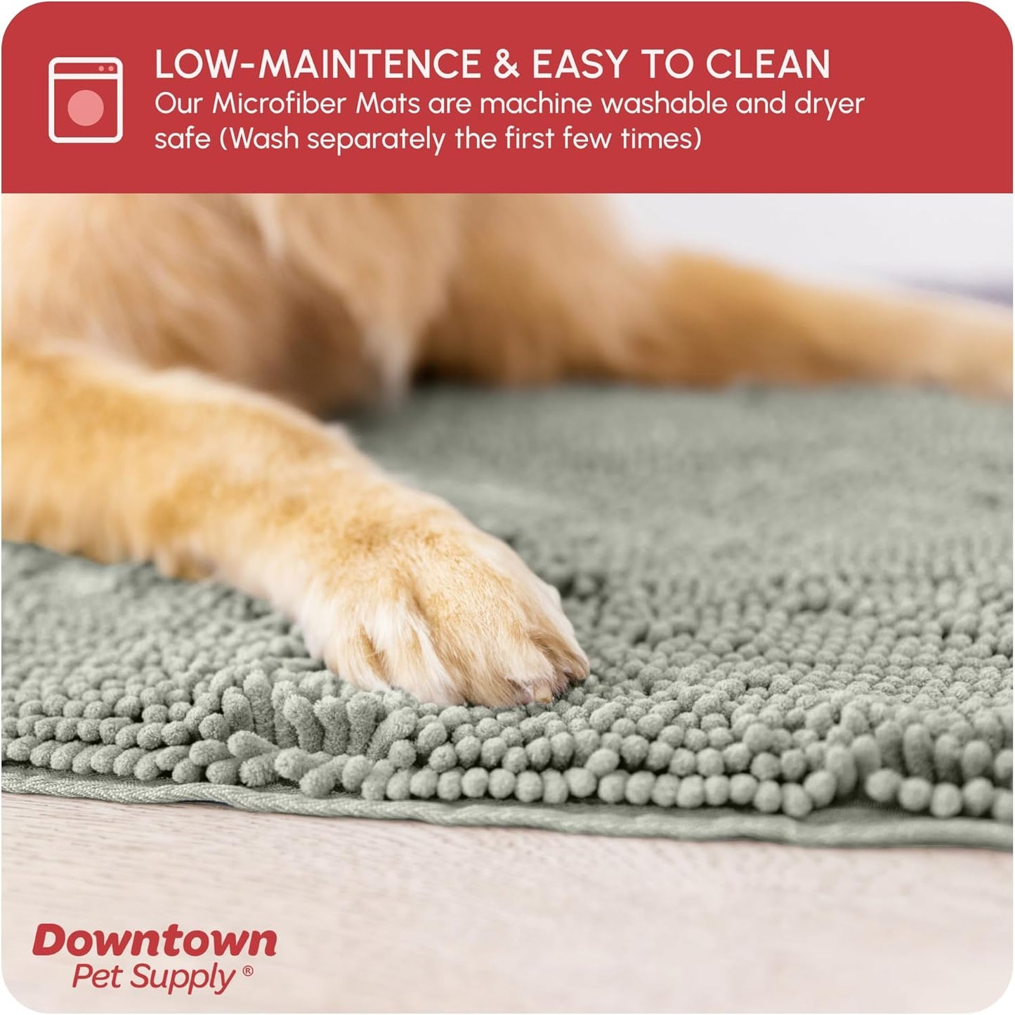 My Doggy Place Dog Mud Mat, 36"x26" Ash – Thick Microfiber Entry Rug for Snow, Mud & Salt – Absorbent, Quick-Dry, Washer-Safe & Non-Slip, Large