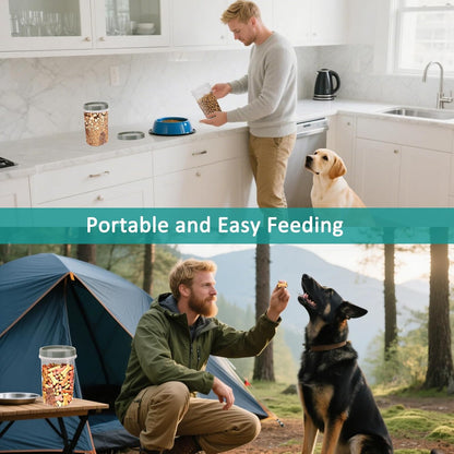 3 Pack Dog Treat Container - Airtight Dog Treat Holder with Lid - Reusable Cat Treat Container - Cute Cat Treat Cookie Container Set - Plastic Pet Dog Cat Food Storage Container