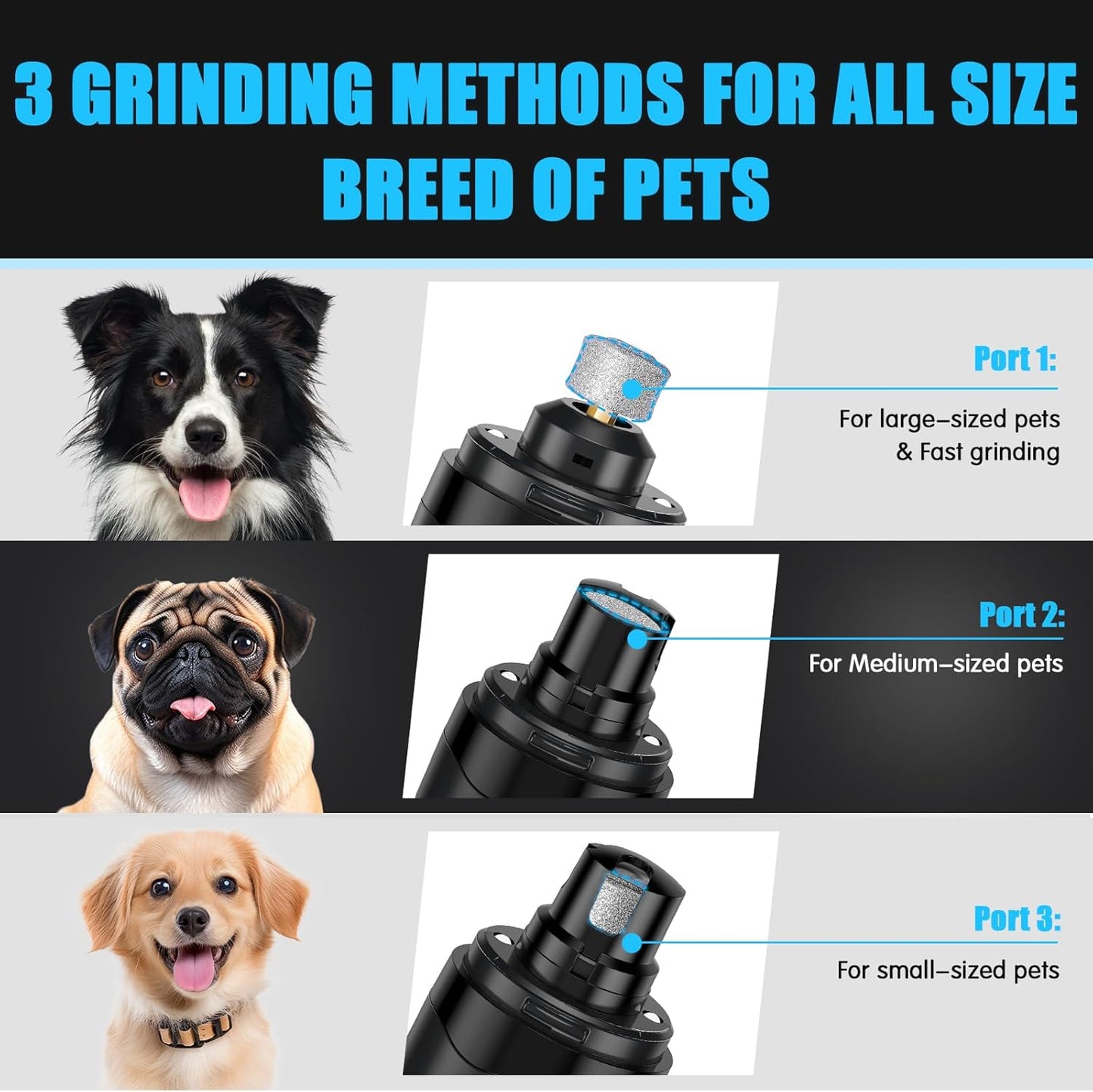 VIWIK Dog Nail Trimmers with Light, Cat Dog Nail Clippers, Dog Nail Grinder Quiet for Large Medium Small Dogs Paw & Cats Claw, Electric 2-Speed Pet Toenail Grooming Supplies, Gifts for Dog Lovers.