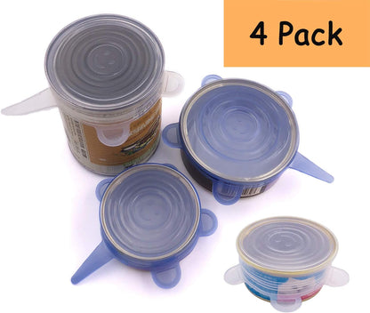 COMTIM Pet Food Can Lids, Silicone Stretch Can Lids Covers for Dog Cat Food, Reusable Expandable Universal Size Fit Most Cans and Jars, 6 Pack