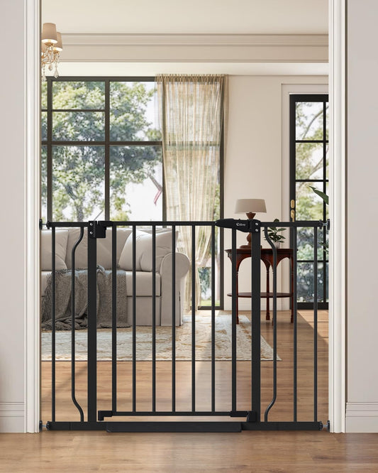 Baby Gate No Drilling, 29"-40" Auto Close Dog Gate Indoor for Doorways & Stairs, Pressure Mounted Adjustable Pet Gate, Easy Walk Through Child Gate for Children & Pets Stroller Friendly, White