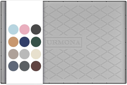 URMONA Under Sink Mat for Kitchen Waterproof, 34" x 22" Silicone Under Sink Mat for Shelf Liner Organizer, Cabinet Sink Protector Under Sink Liner for Bottom Kitchen, Bathroom(Light Grey)