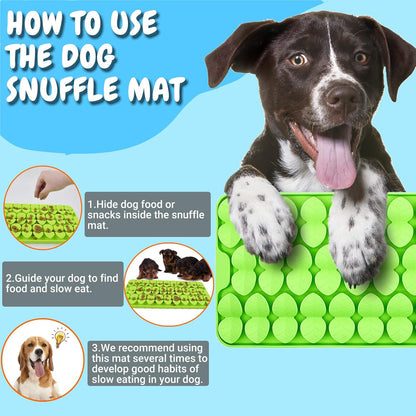 Silicone Snuffle Mat for Dogs Slow Feeder Lick Mat with Suction Cups Dogs Sniff Mat Dogs & Cats Entertainment Toys for Boredom(Black)