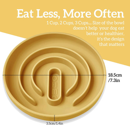 OHMO Slow Feeder Dog& Cat Bowl, Silicone Puppy Cat Food Bowl with Anti-Slip Suction Cup Slow Down Small Dogs Eating, Anti Choking (S-Tree of Life,Sage Green)