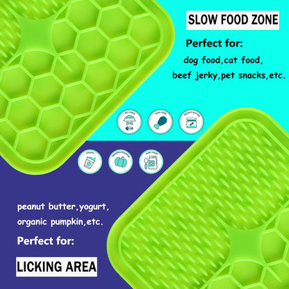 Lick Mat for Dogs, Dog Lick Mat with Suction Cups for Anxiety, Peanut Butter Dog Licking Mat Slow Feeder Dispensing Treater Lick Pad for Dogs Cats Grooming Bathing and Training (Grey)