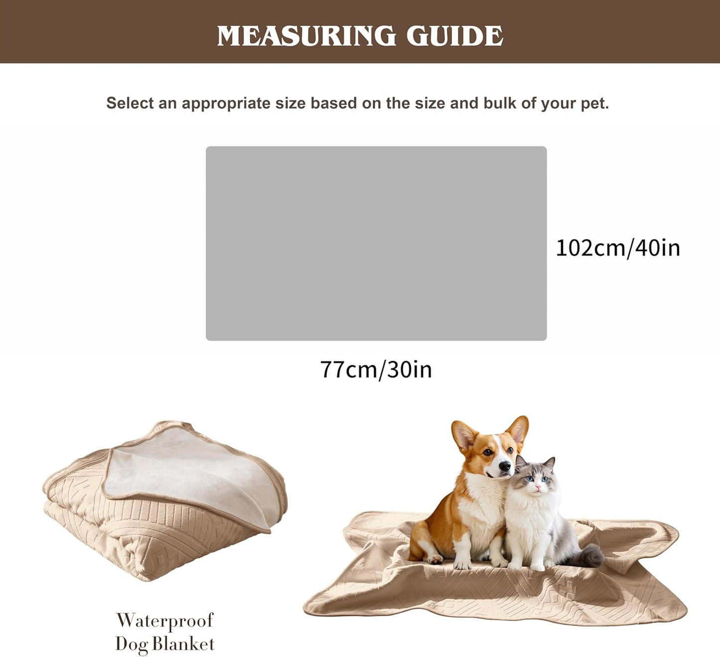 Waterproof Couch Cover, Reversible, Pet-Friendly, Washable and Anti-Slip Couch Covers for Sofa Protection with 3 Cushions, Sofa Slipcovers for Dogs and Cats (71×118in/Brown)
