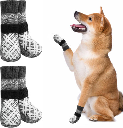BEAUTYZOO Dog Socks to Prevent Licking Paws -Dog Shoes for Hot Pavement & Hardwood Floors Anti Slip, Traction Control Boots & Paw Protectors with Double Side Grips for Small Medium Large Senior Dogs