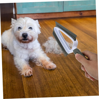 FRCOLOR 2-in-1 PET Hair Removal Brush and Dustpan Broom Set Multi-Functional PET Cleaning Tools for Home Dog Hair Remover Ergonomic Handle
