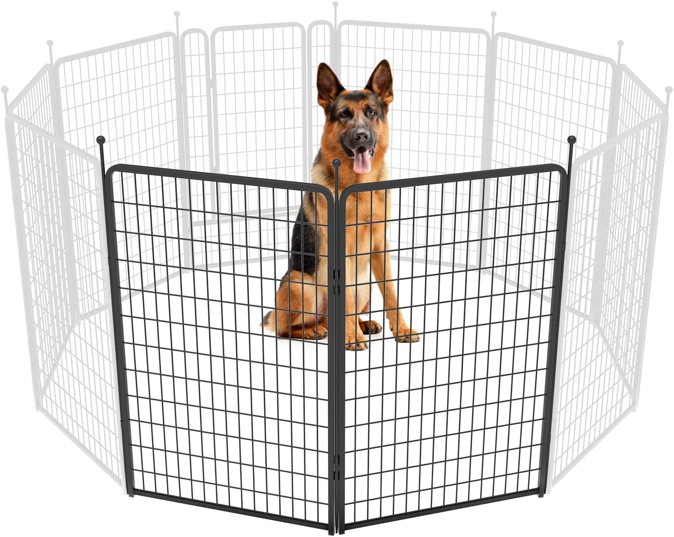 FXW Rollick Unleashed Dog Playpen for Indoor, Yard, RV Camping, 24 inch 8 Panels for Small and Puppy Dogs, Black│Patented