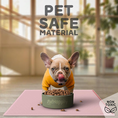 Dog Food Mat - Raised Edges Dogs Mat for Food and Water Prevent Spill, Waterproof Cat Food Mats Protect Floors, Easy Clean Dog Bowl Mats for Food and Water, Silicone Pet Feeding Placemats