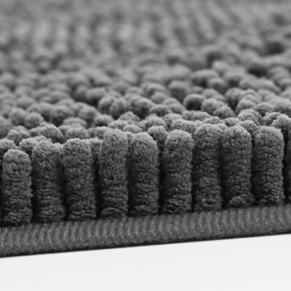 Ultra Absorbent Dog Door Mat for Muddy Paws, 60" x 36" Chenille Mud Mat for Dogs, Quick Dry, Trap Dirt Non-Slip Machine Washable Entry Rug for Indoor Outdoor Entrance, Dark Grey