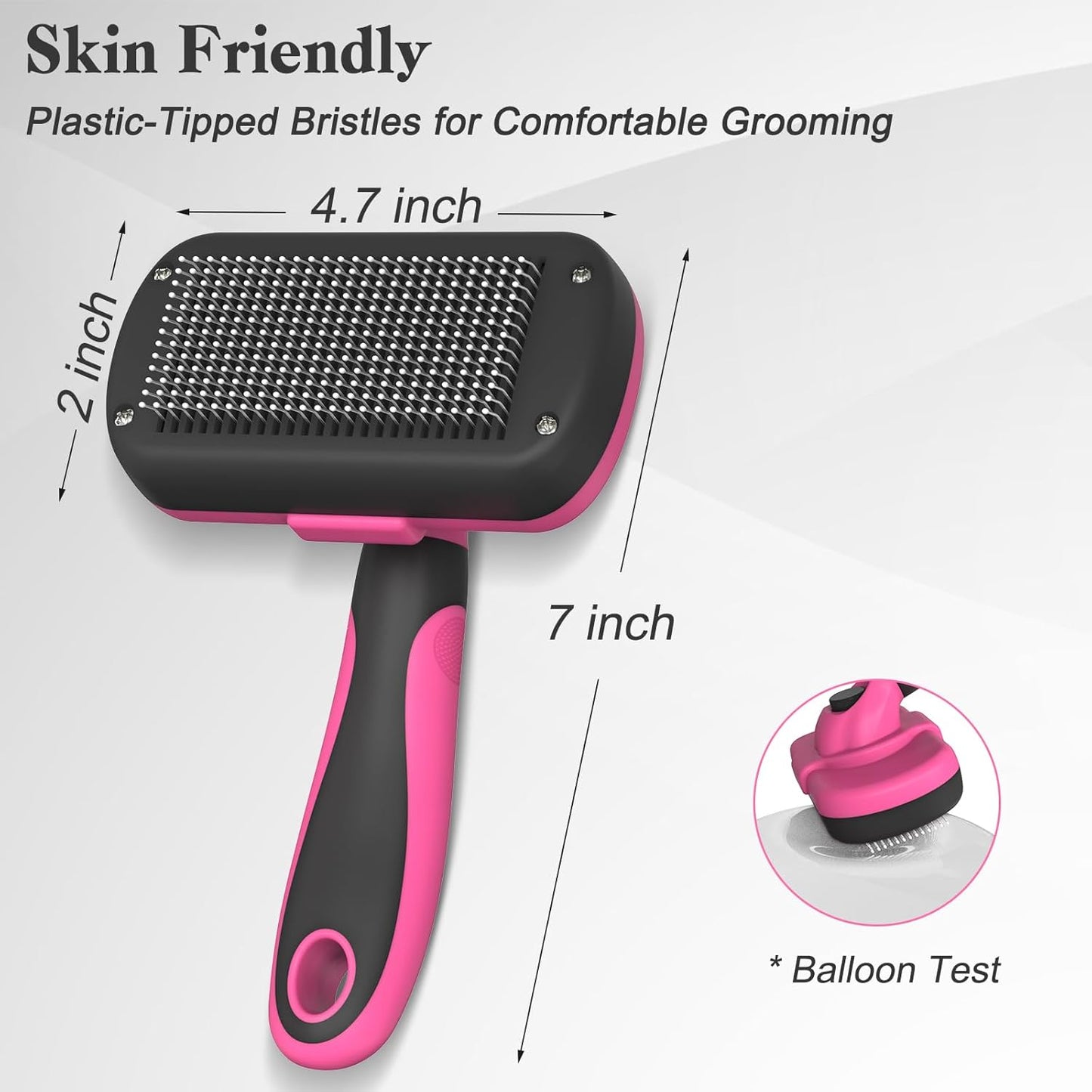 Swihauk Self Cleaning Slicker Brush for Dogs & Cats - Skin Friendly Deshedding and Grooming Brush for Haired Pets, Pet Supplies Accessory, Black