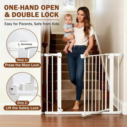 Mumeasy 36" High Extra Tall Dog Gate, 29.6"-40.5" Wide Pressure Mounted Tall Baby Gate for Dog, Auto Close Pet Gate with Door for Stairs,Doorways,House,Black