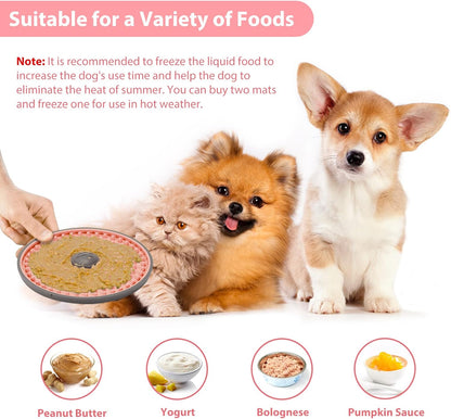 Lick Mat for Dogs, Dog Crate Lick Pads Slow Feeder, Lick Pad Crate Training Toy Crate Lick Plate,Very Suitable Peanut Butter, Treats Yogurt, Bolognese, for Boredom Relief Licking Pad
