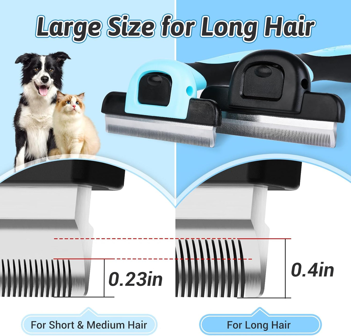 MIU COLOR Pet Grooming Brush, Deshedding Tool for Dogs & Cats, Effectively Reduces Shedding by up to 95% for Short Medium and Long Pet Hair