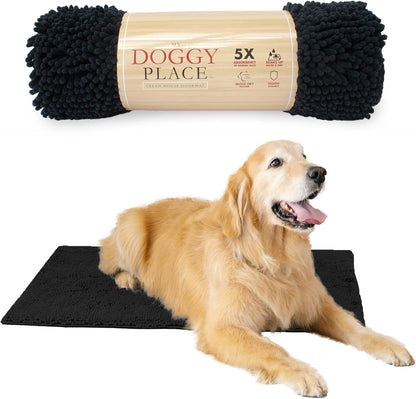 My Doggy Place Dog Mud Mat, 36"x26" Ash – Thick Microfiber Entry Rug for Snow, Mud & Salt – Absorbent, Quick-Dry, Washer-Safe & Non-Slip, Large