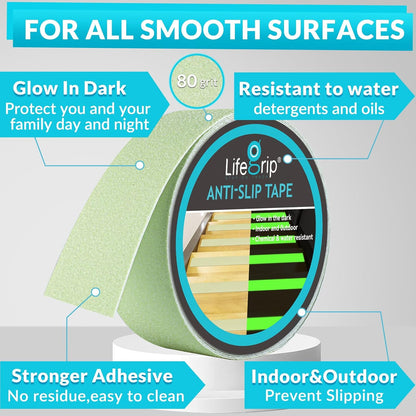 LifeGrip Anti Slip Transparent Anti Slip Tape, 4 inch by 30 feet, Non-Slip Traction Grip Tape to Tubs, Boats, Stairs, Clear, Soft, Comfortable for Bare feet (4" X 30')