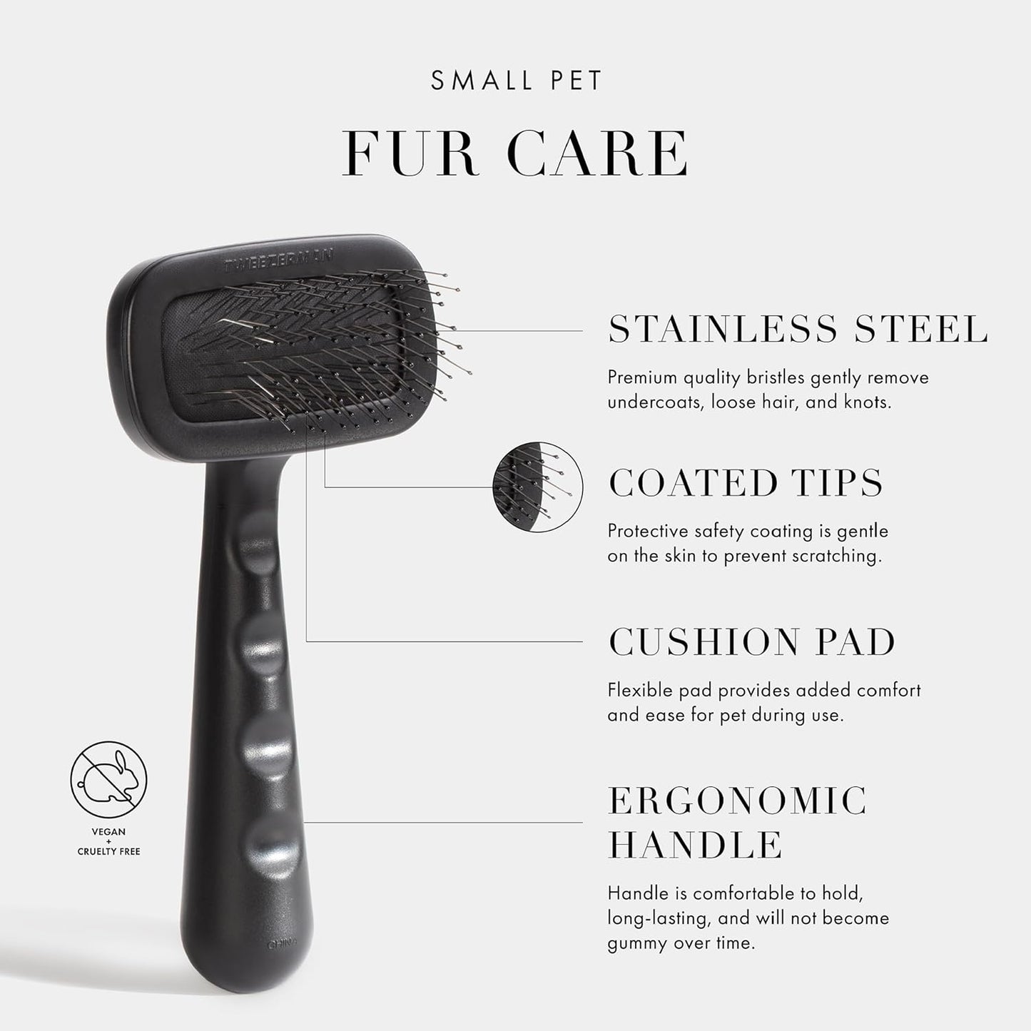 Tweezerman Dog and Cat Slicker Brush for Pets, Grooming Brush with Coated Bristles to Prevent Scratching and Ergonomic Handle