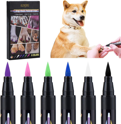 OLINGYOU 15 Colors Dog Nail Polish Pens Quick Dry, Pet Nail Polish Set for Dogs DIY Dogs Puppy Nails, Dog Safe Nail Polish Non Toxic, Odorless, Easy to Apply