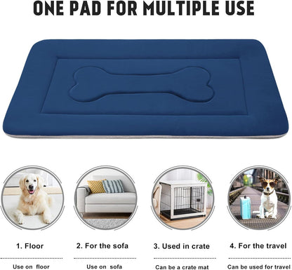 Large Dog Bed Soft Dog Crate Pad Mat 42 in Non-Slip Bottom Washable Dog Sleeping Mattress Pet Beds Cat Bed Kennel Pad, Dark Gray