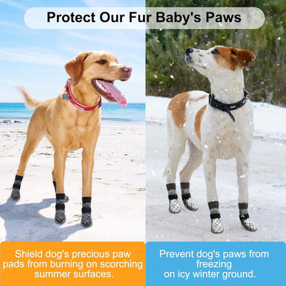 BEAUTYZOO Dog Socks to Prevent Licking Paws -Dog Shoes for Hot Pavement & Hardwood Floors Anti Slip, Traction Control Boots & Paw Protectors with Double Side Grips for Small Medium Large Senior Dogs