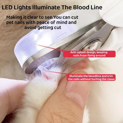 Quiet 2 in 1 Dog Nail Clippers & Cat Claw Trimmers,USB Rechargeable Claw Clippers for Small Medium Dogs and Cats,Cordless Safe Guard Nail Grinder with LED Lights Pink