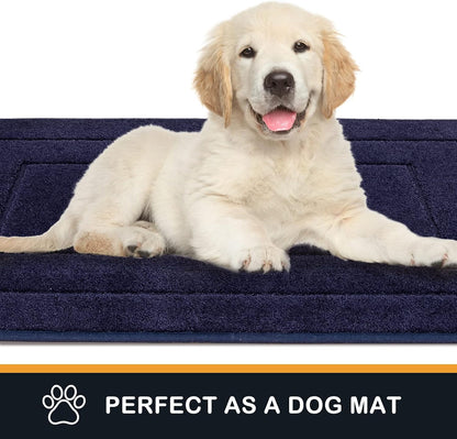 PURRUGS Dirt Trapping Door Mat 32" x 47", Non-Slip/Skid Machine Washable Entryway Rug, Dog Doormat, Super Absorbent Welcome Mat for Muddy Wet Shoes and Paws, Grayish Brown