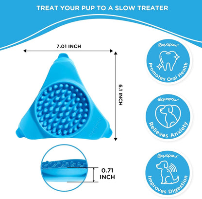 Aquapaw Lick Mat for Dogs with Suction Cups - XL, Blue, 1-Pack - Slow Feeder Lick Pads for Dogs & Grooming Enrichment - Food Mat for Peanut Butter Treats