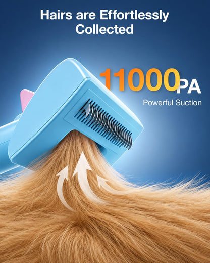 PETGUGU Dog Grooming Vacuum,Dog Vacuum for Shedding Grooming with 7-in-1 Clipper, Nail Grinder & Deshedding Brush,2.5L Dust Cup,3-Speed Adjustable & Temp Control Blower,Low Noise Pet Hair Vacuum