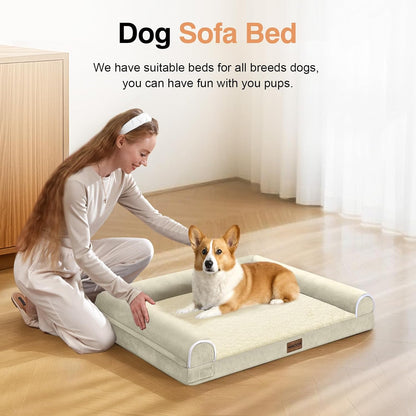 Large Dog Bed Orthopedic Washable: Beds Bolster XL Bed Large Big Dogs Memory Foam Couch Sofa Waterproof with Removable Cover