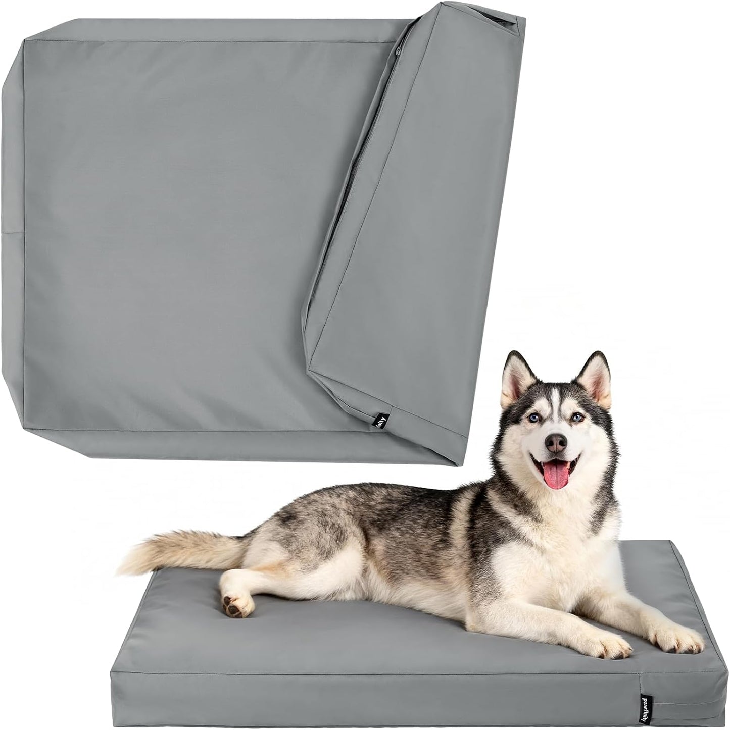 PAWFINITY Waterproof Dog Bed Cover Replacement Washable, Easy to Clean, Pet Hair Resistant, Heavy Duty Oxford, Zipper Closure, Indoor/Outdoor Use, Fits 36 Inch Dog Crate - Large, 34x22x3.5, Black