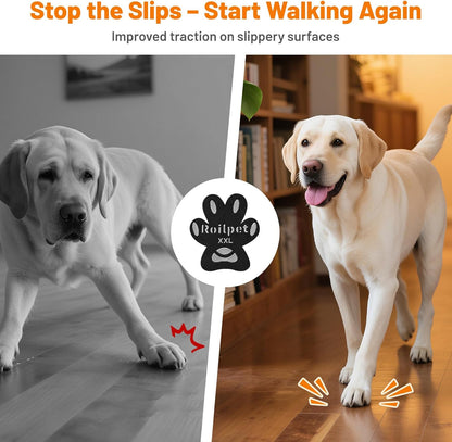 Dog Paw Protector Anti-Slip Pads, Toe Grips for Senior Dogs to Prevent Slipping on Hardwood Floors, Stronger Self-Adhesive Paw Pad Provide Traction for Elderly, Injured Pets (12 Sets - 48Pads, XL)