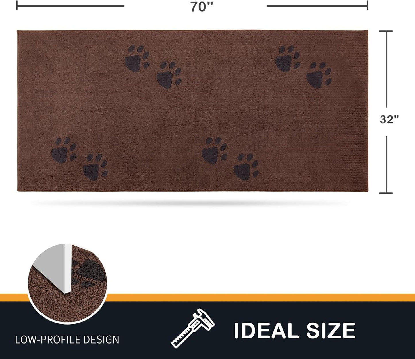 PURRUGS Dirt Trapping Door Mat 20" x 31.5", Non-Skid/Slip Machine Washable Microfiber Entrance Rug, Shoes Scraper, Dog Doormat, Super Absorbent Floor Mat for Muddy Wet Shoes and Paws, Grey