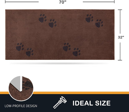 PURRUGS Dirt Trapping Door Mat 20" x 31.5", Non-Skid/Slip Machine Washable Microfiber Entrance Rug, Shoes Scraper, Dog Doormat, Super Absorbent Floor Mat for Muddy Wet Shoes and Paws, Grey