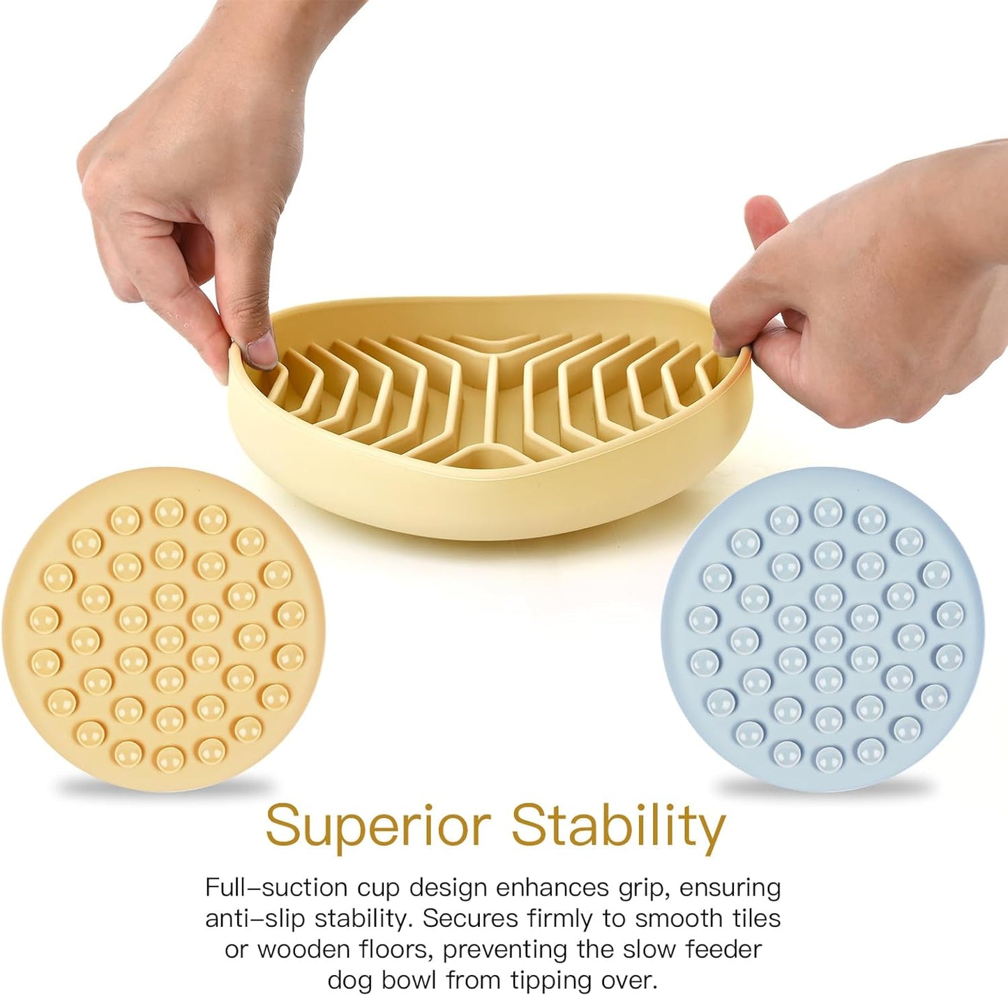 Slow Feeder Dog Bowls, Puzzle Silicone Dog Feeding Bowls with Suction Cups, Anti-Choking, Non-Slip Design, Reduces Boredom, Anxiety, Ideal for Medium to Small Dogs & Cats - XAQMHSW (Pink)