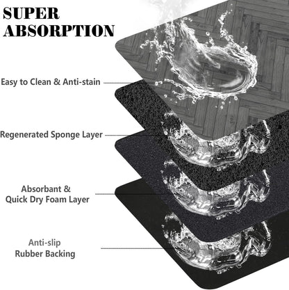 Dog Food Mats for Floors Absorbent, Pet Cat Food Mat - Quick Dry Dog Bowl Mats for Food and Water, Eco-Friendly Pet Supplies