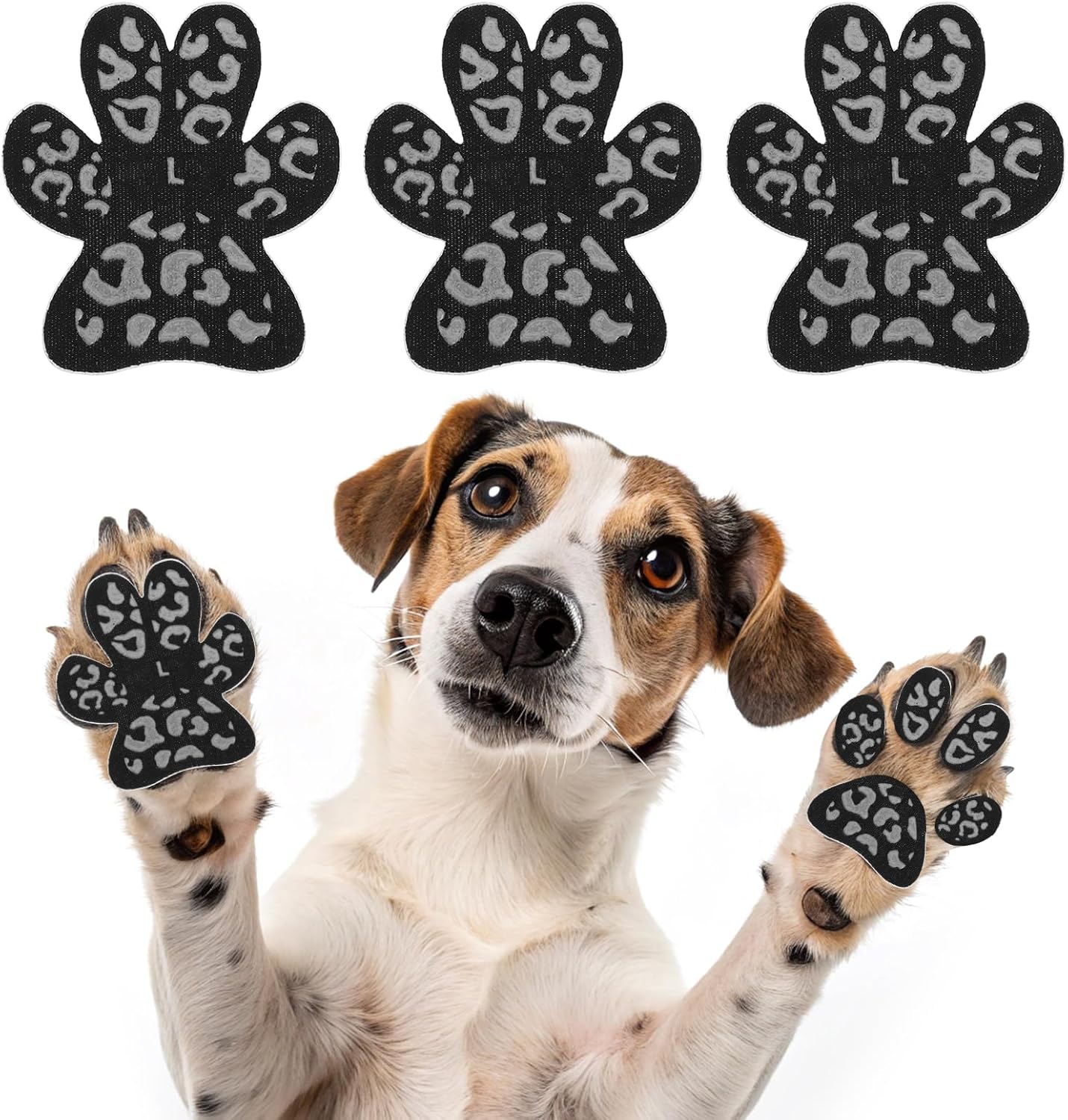 KOOLTAIL Dog Paw Protector Pads for Hot Pavement, Anti-Slip Grips Traction for Senior Dogs on Hardwood Floors,36 pcs Dog Feet Stickers with Stronger Adhesive, Pet Shoes Booties Socks Replacement,XL