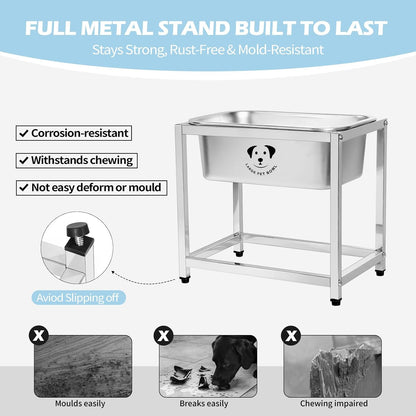 Stainless Steel Dog Bowls for Large Dogs, High Capacity Metal Dog Food Bowls, Food and Water Bowl for Larges, X-Large, and Big Dogs 1.25 Gallons