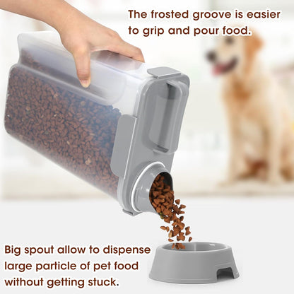 TBMax Dog Food Storage Container 5-7 lbs, Airtight Cat Food Container with Larger Spout & Measuring Cup, Portable Pet Food Storage Dispenser for Small Animal Kibble Storage, Bird Seed Container